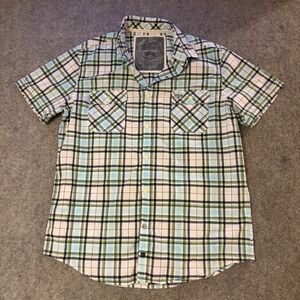 Y2K Slade Wilder Grunge Skater Surf Beach Button Down Casual Shirt Adult Large